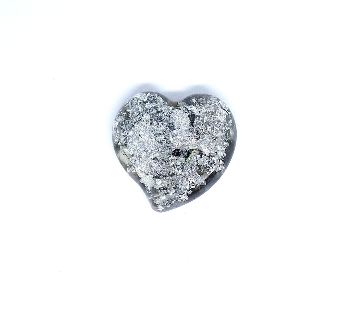 Orgonite Cœur M - Pierre de lune, aluminium, soleil 🩶