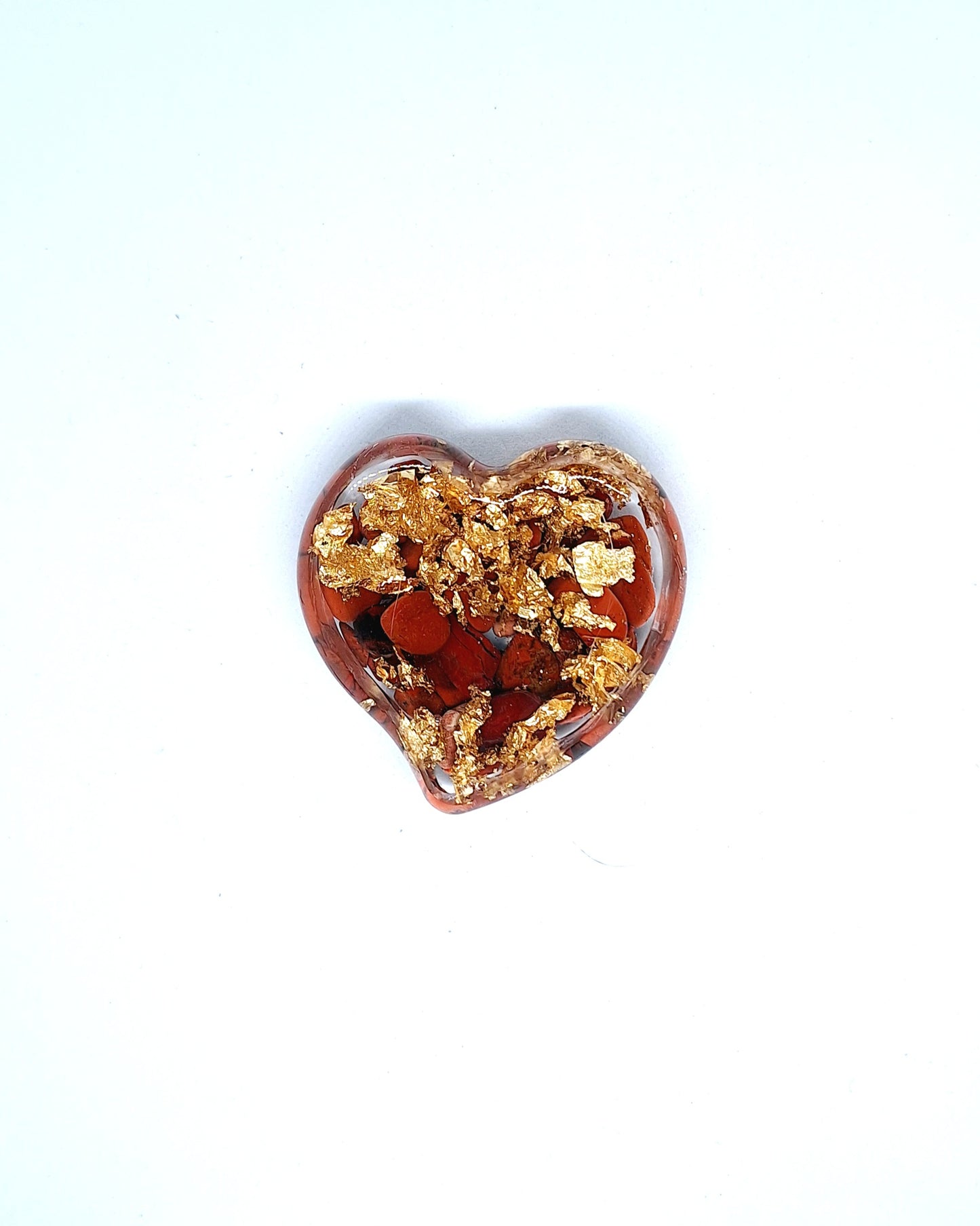 Orgonite Cœur M - Jaspe rouge, or, lune ❤️