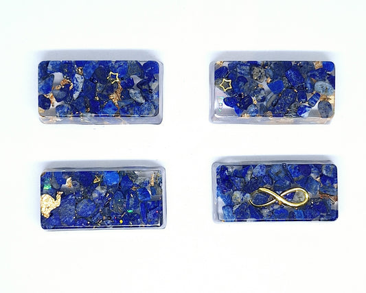 Orgonite lingot - Lapis-lazuli, infini ou étoile, or