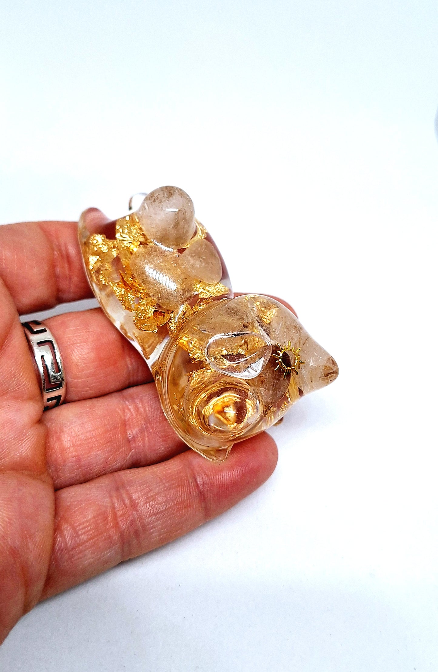 Chat orgonite Quartz rutile - Or