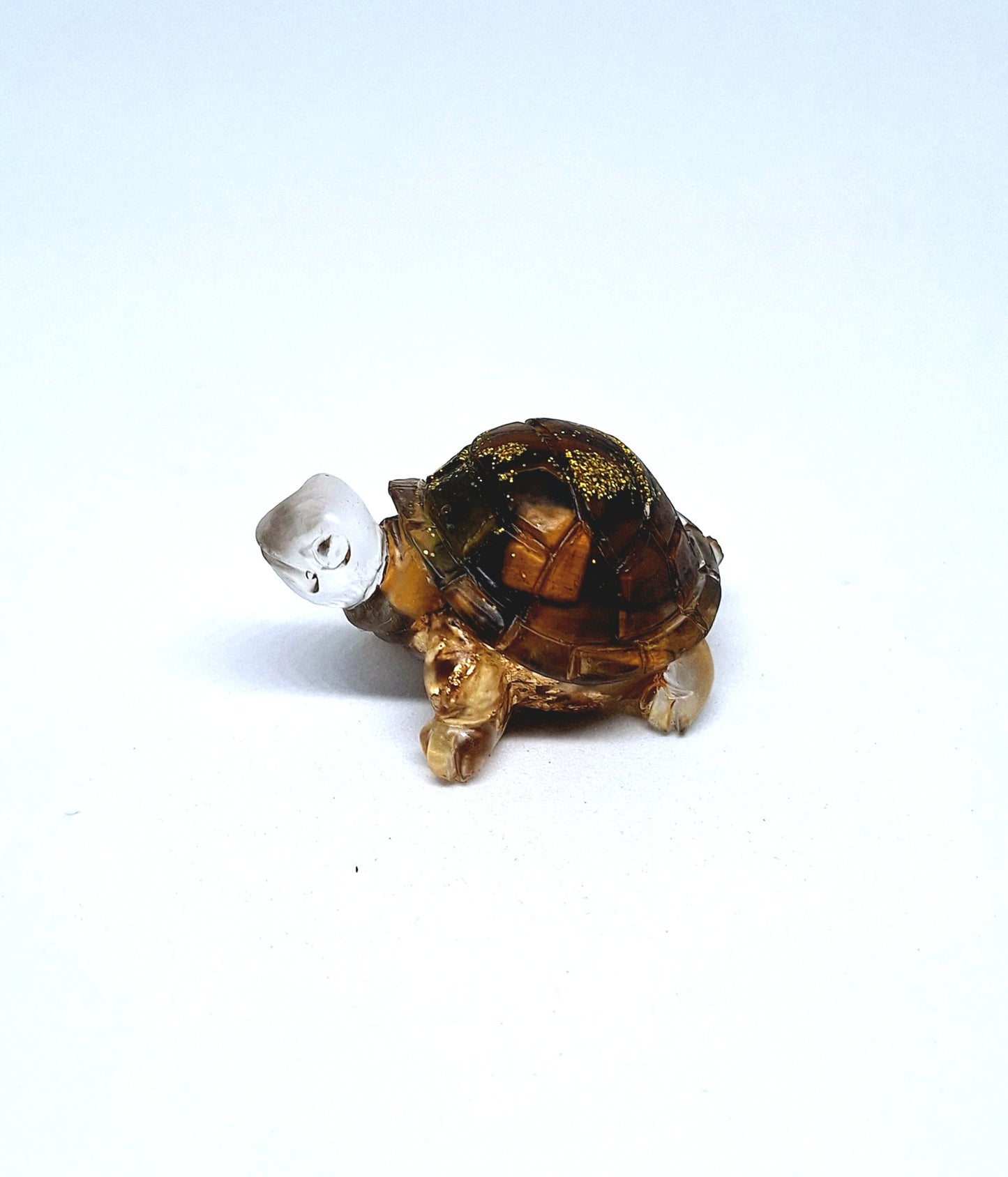 Tortue orgonite Œil de tigre -Or