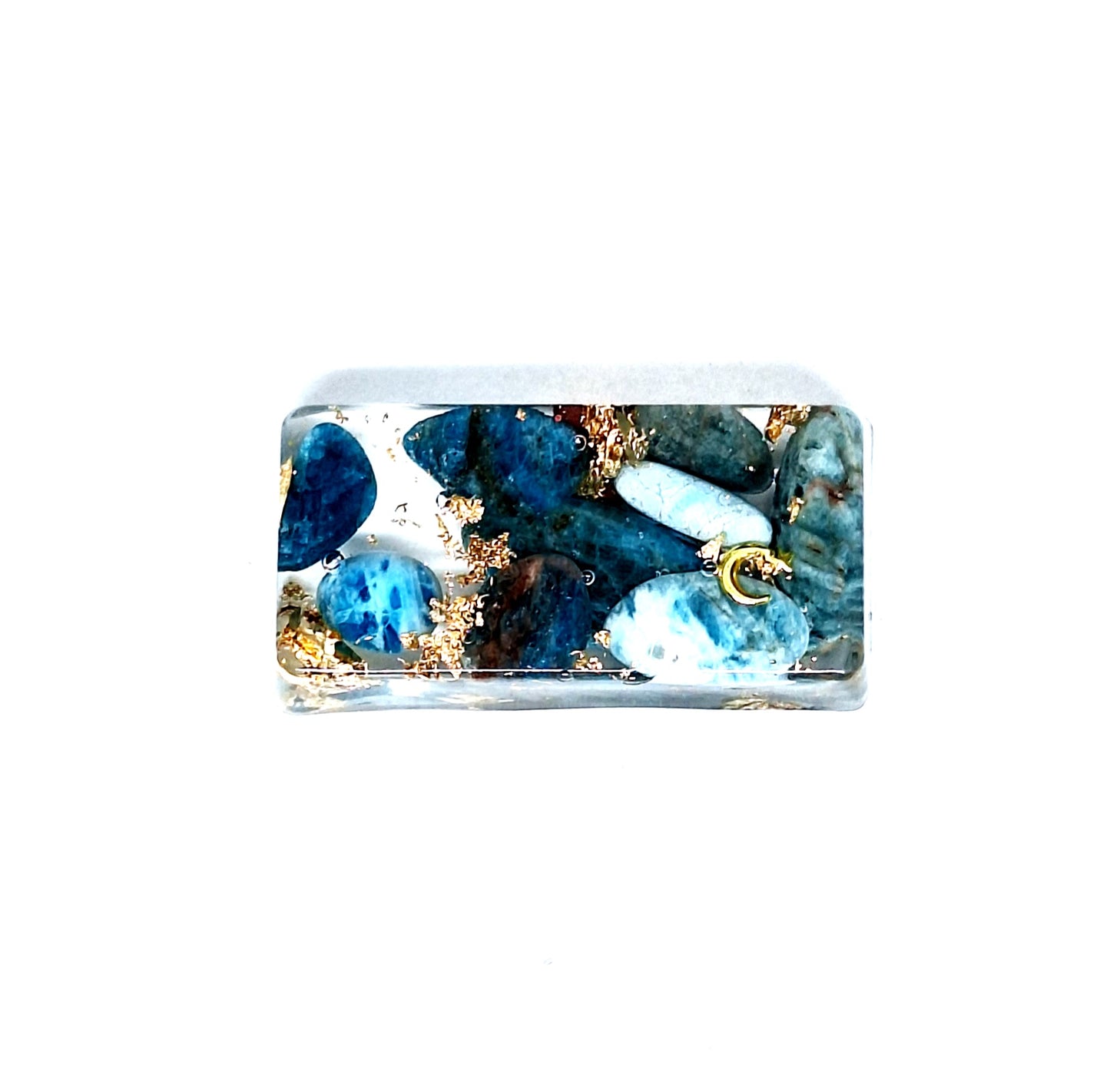 Orgonite lingot - Apatite, soleil, infini ou lune étoilée, or