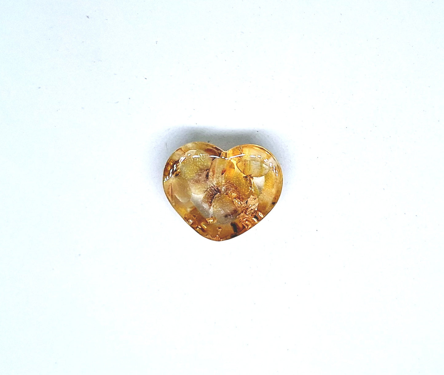 Orgonite Cœur S - Agate jaune, or, étoile ou soleil 💛