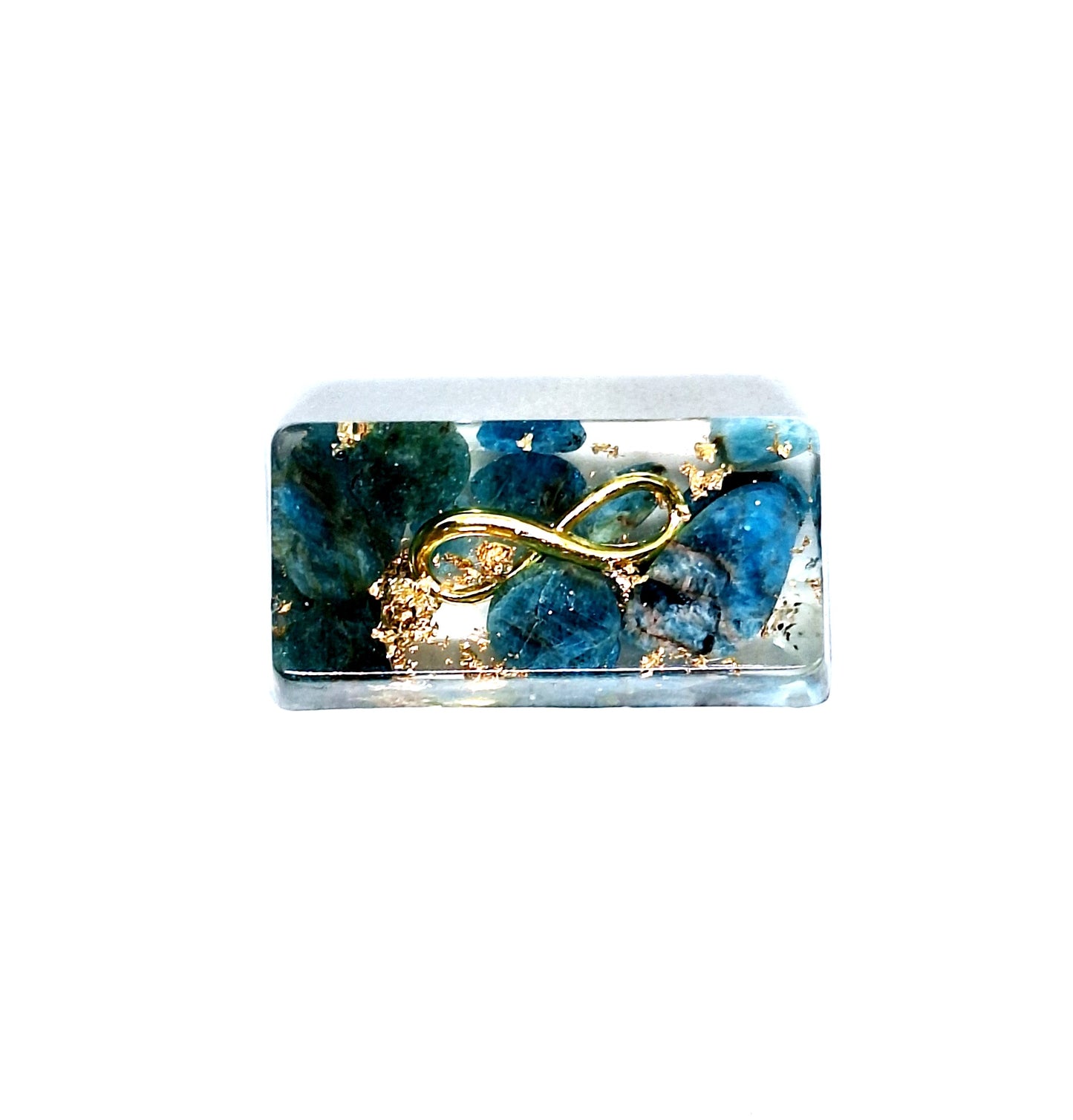 Orgonite lingot - Apatite, soleil, infini ou lune étoilée, or