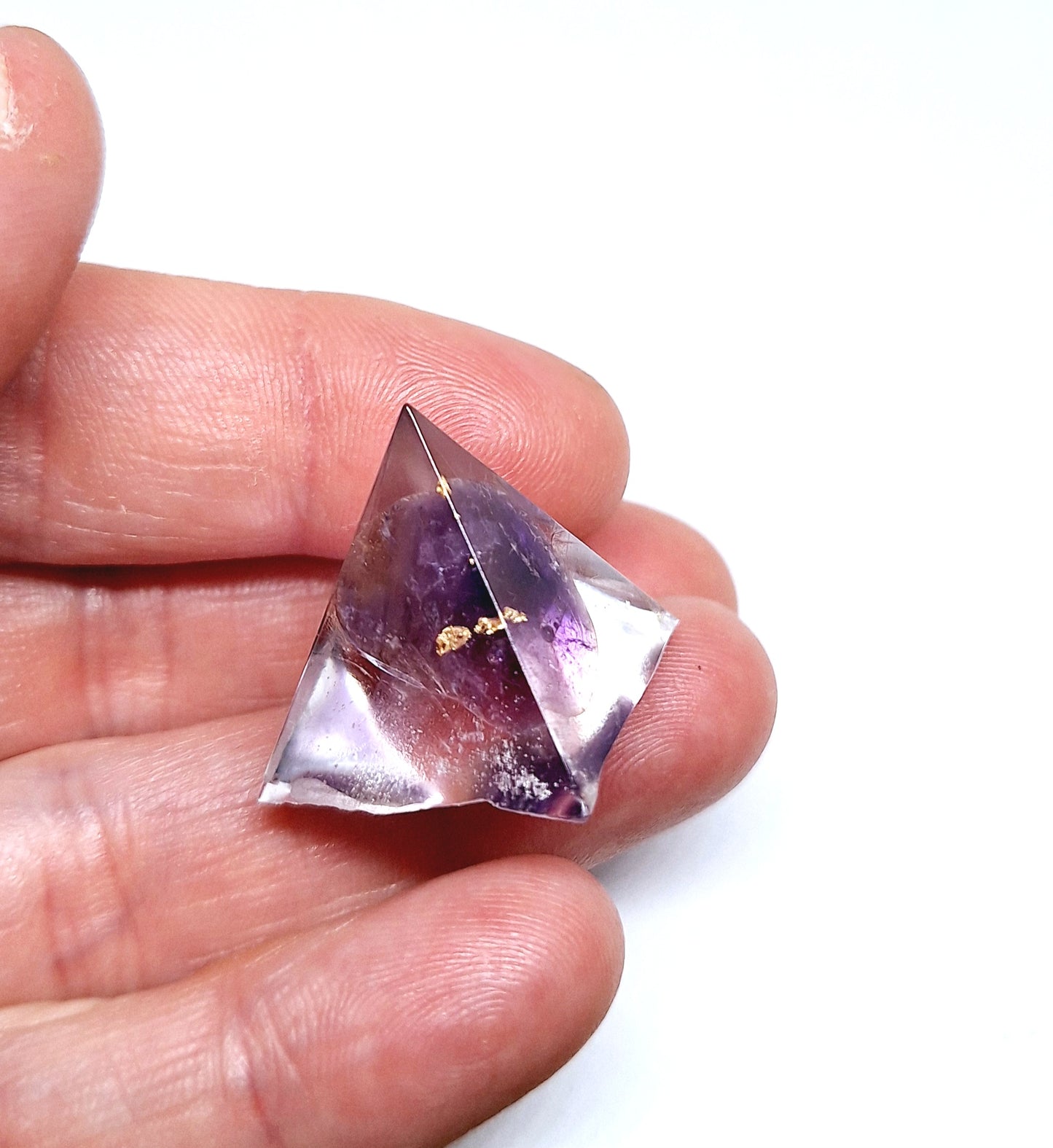 Orgonite pyramide XXS - Améthyste, laiton 💜