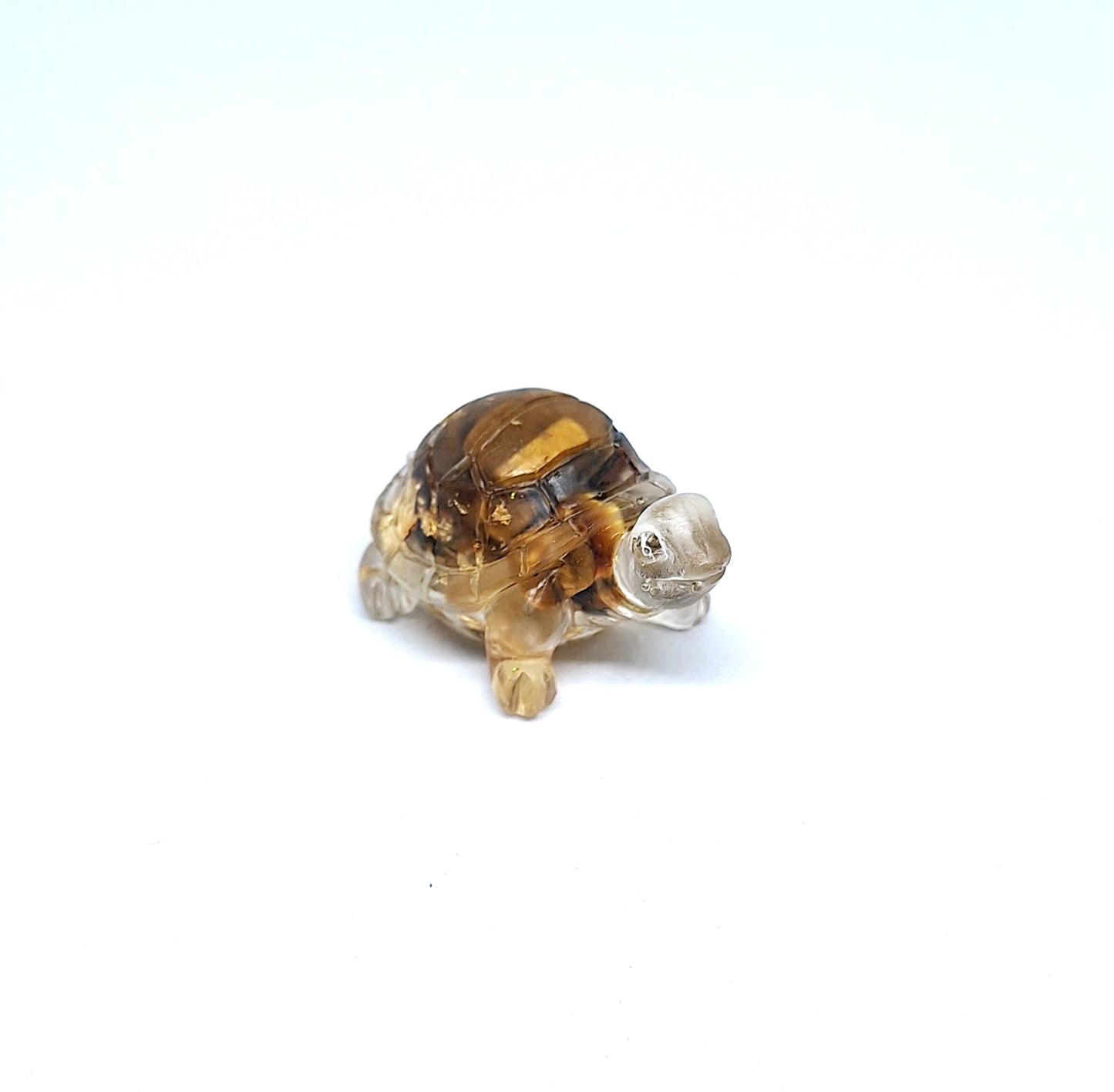 Tortue orgonite Œil de tigre -Or