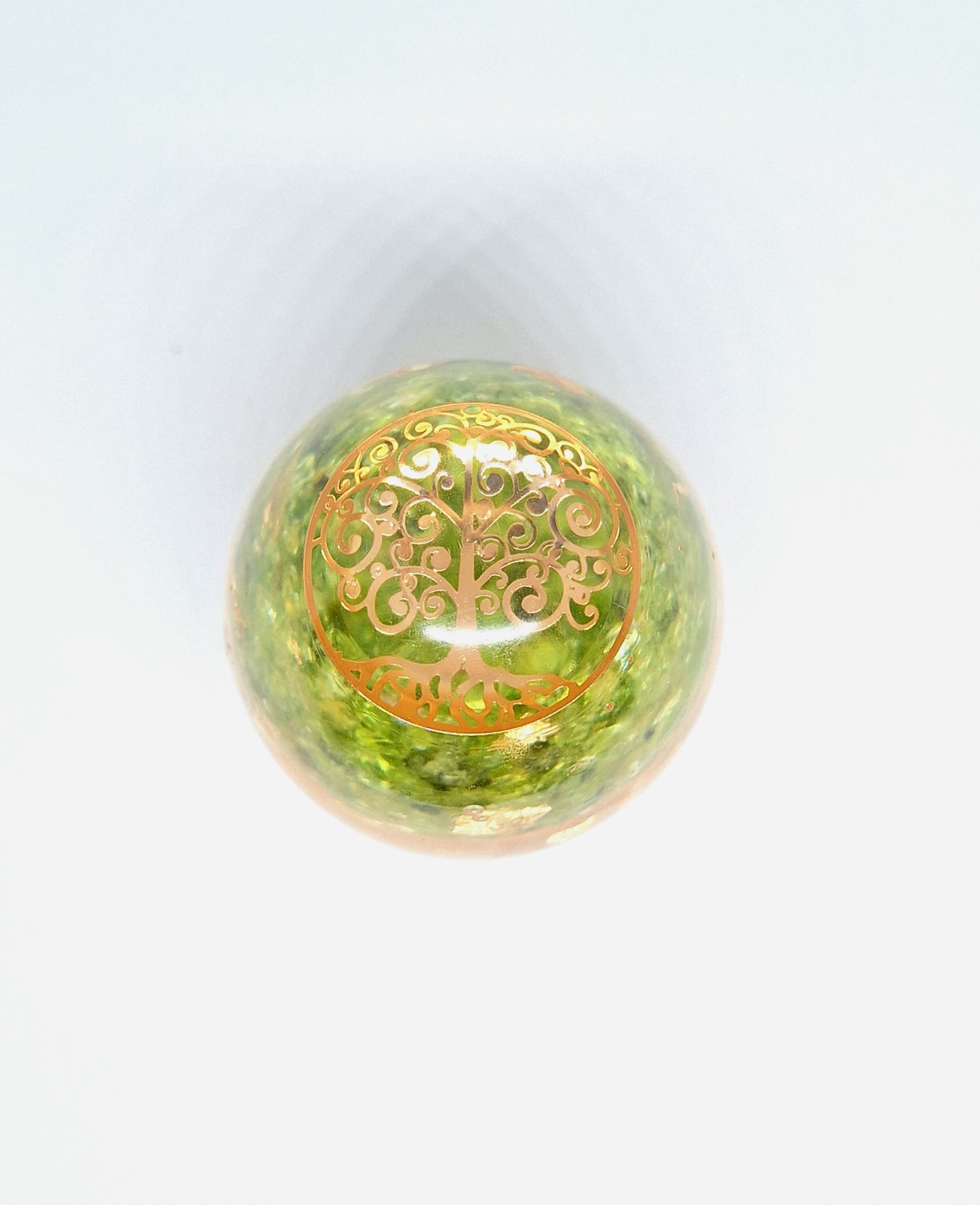 Orgonite Œuf XL - Olivine, arbre de vie, or
