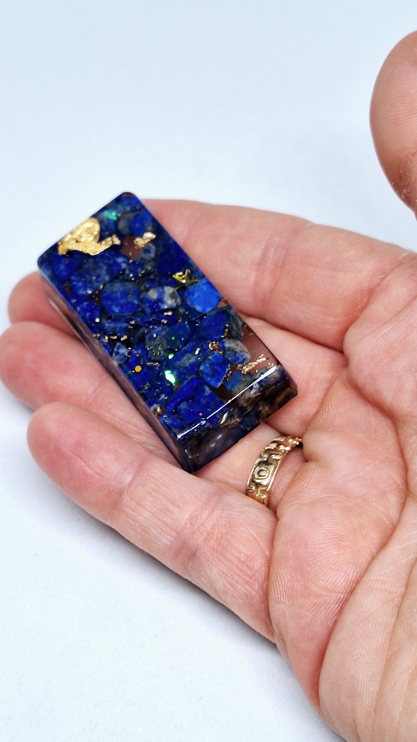 Orgonite lingot - Lapis-lazuli, infini ou étoile, or