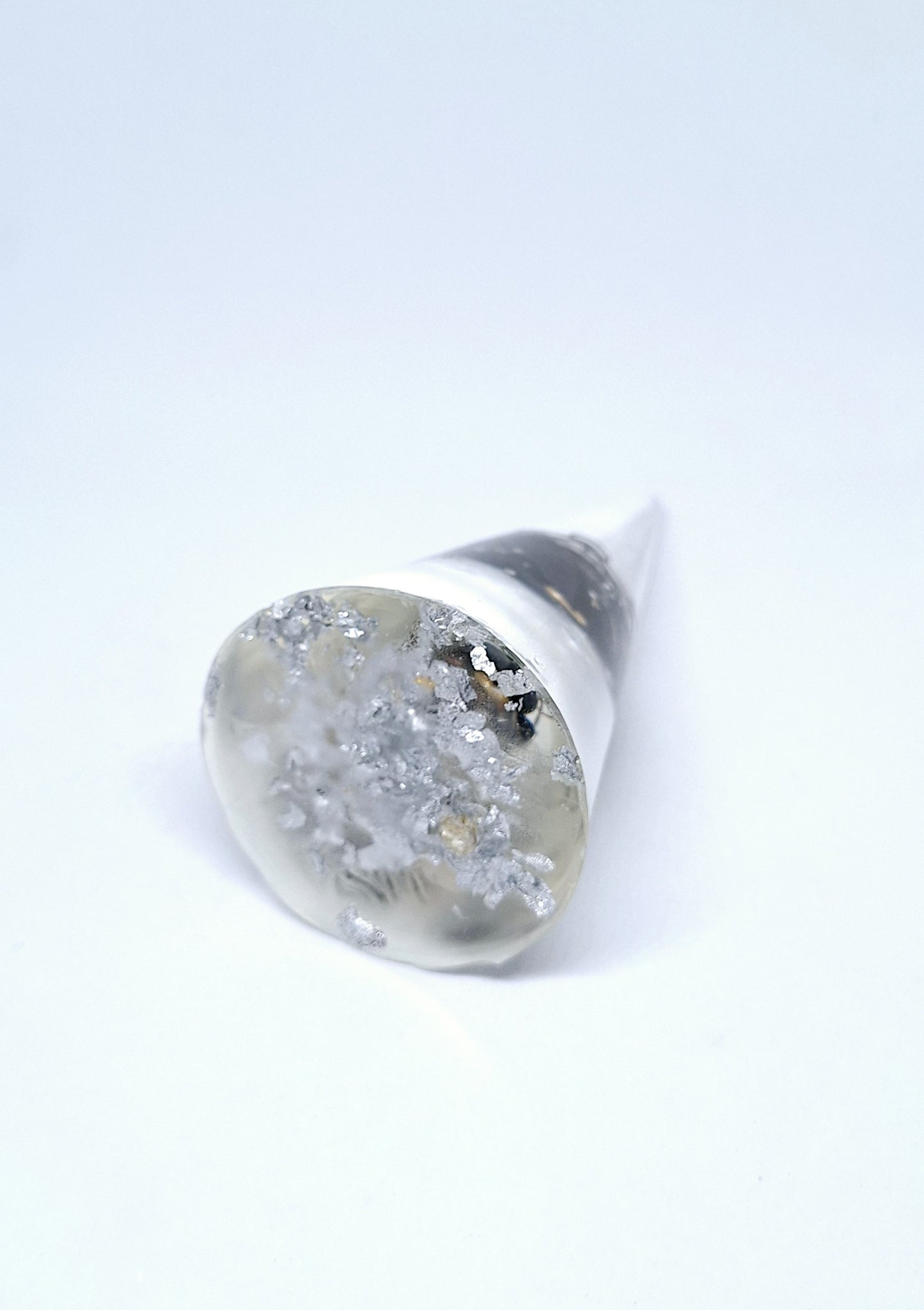 Orgonite cône XL - Obsidienne, Métatron et or, aluminium