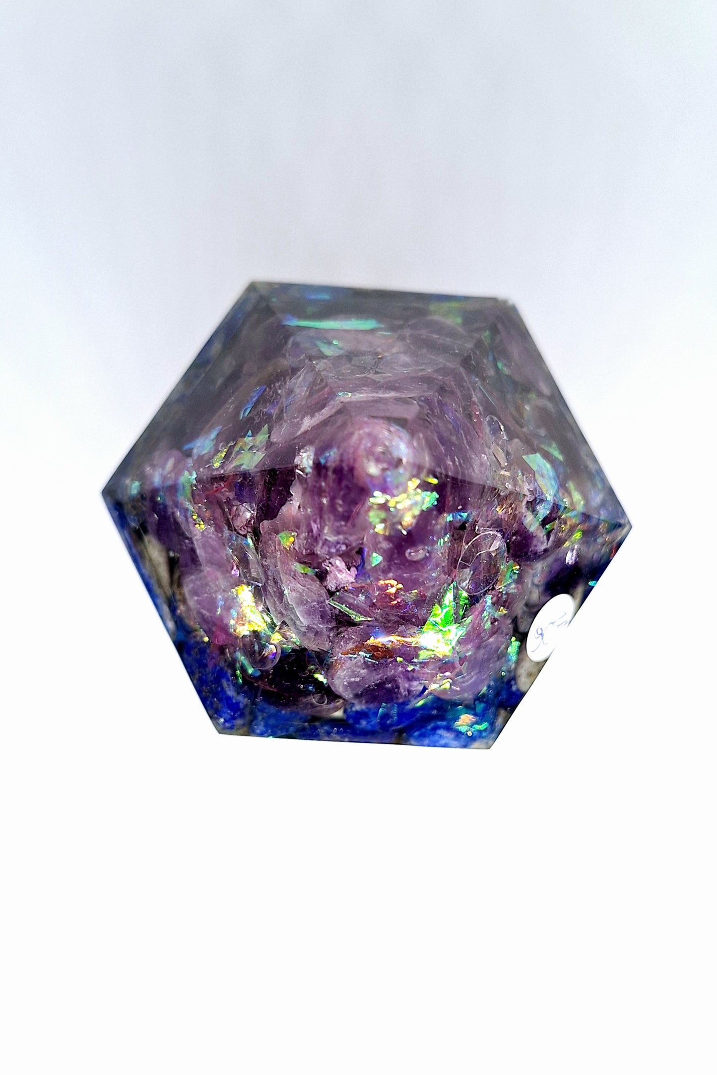 Orgonite de rééquilibrage global et d'harmonisation des chakras - Obélisque XL, lune, aluminium