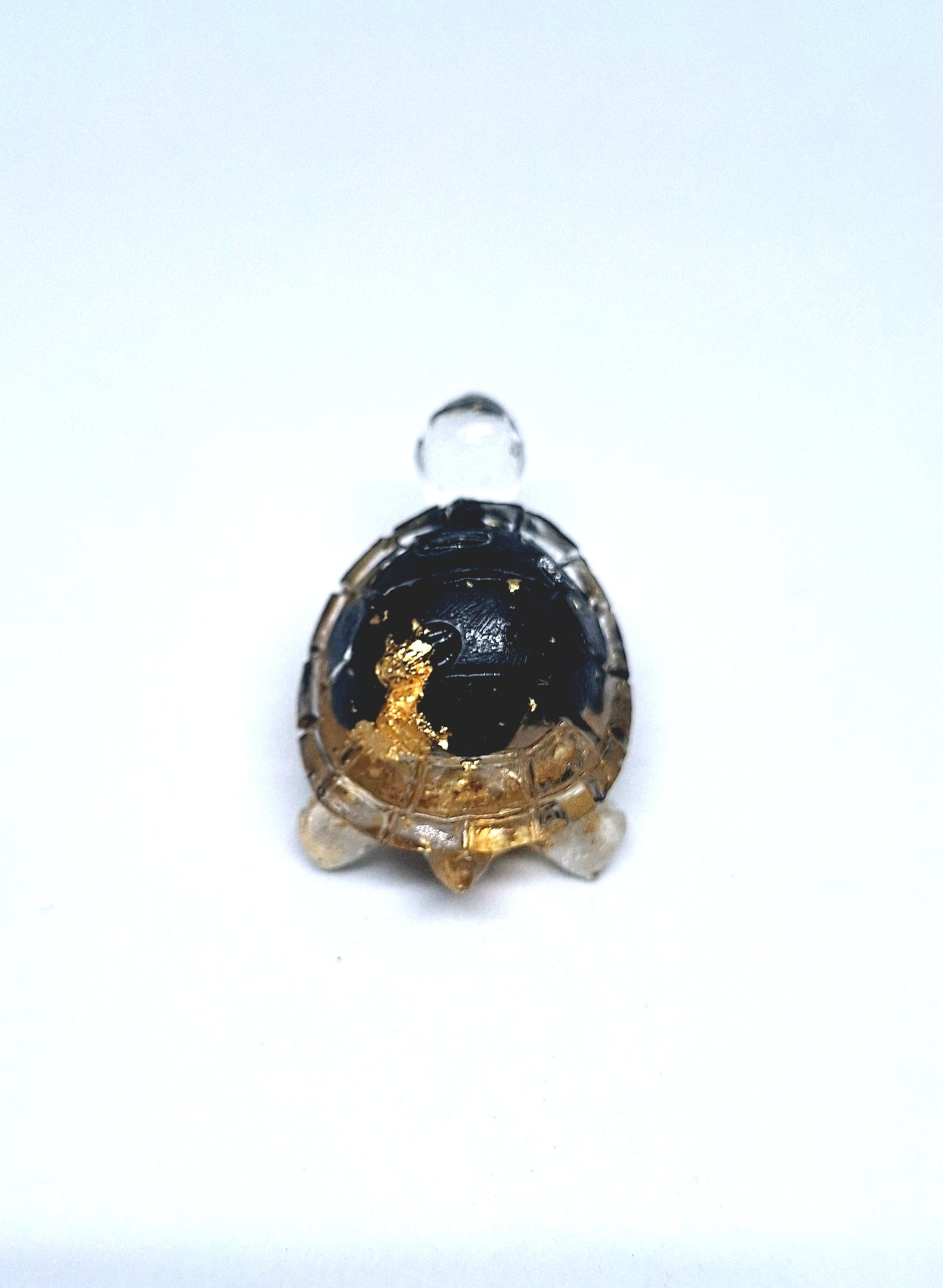 Tortue orgonite Obsidienne -Or