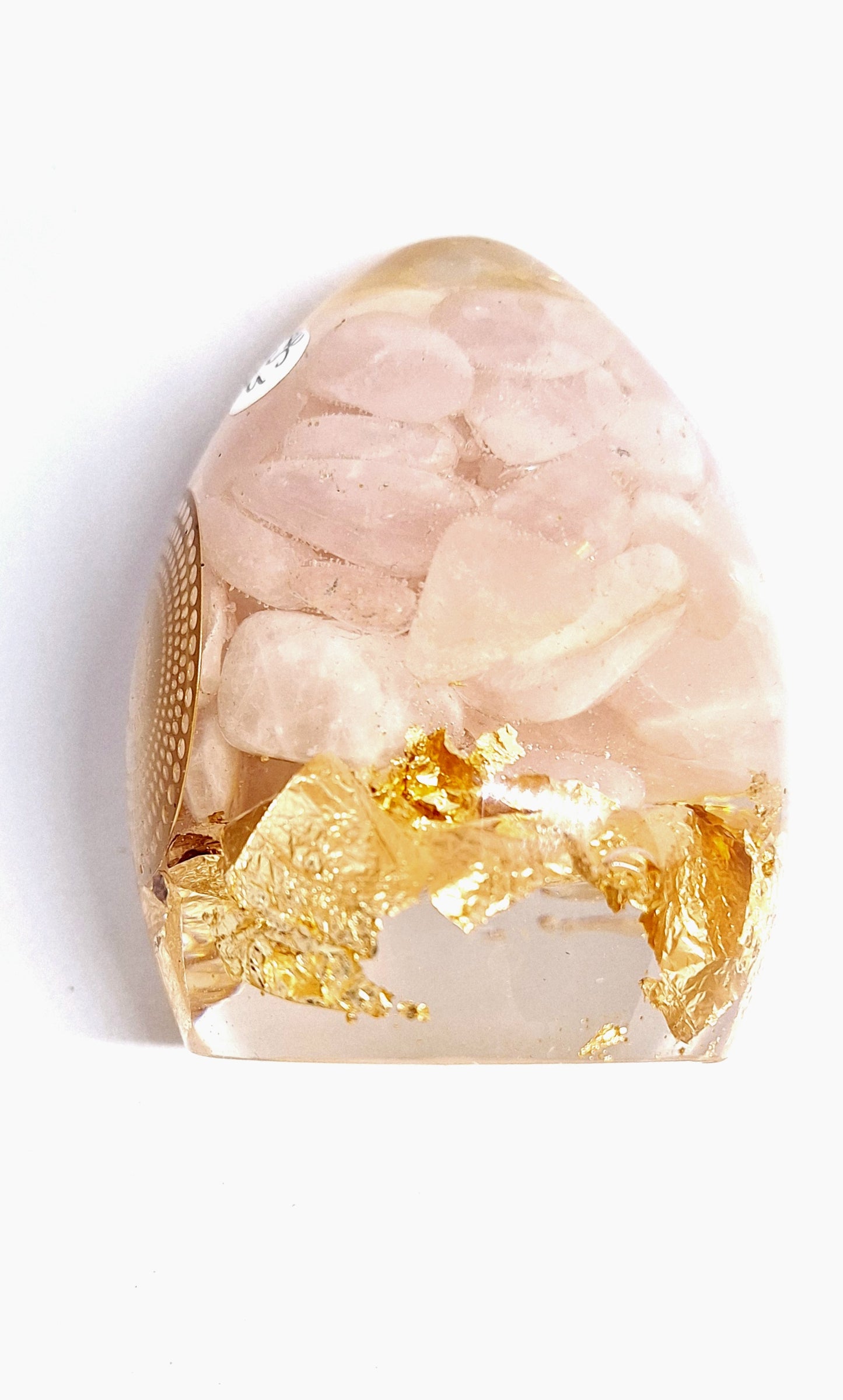 Orgonite Œuf L - Quartz rose, mandala, or