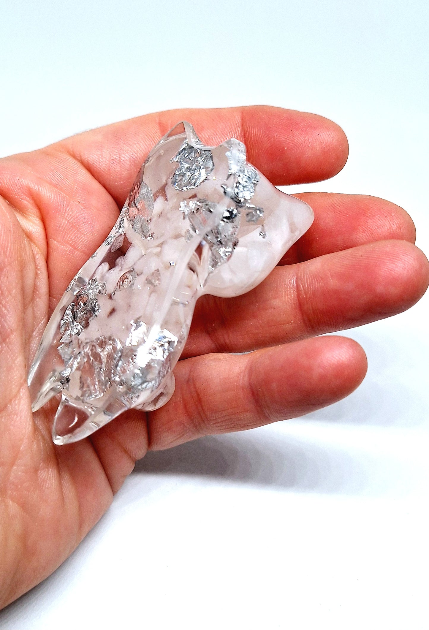 Chat orgonite Quartz opaque - Aluminium
