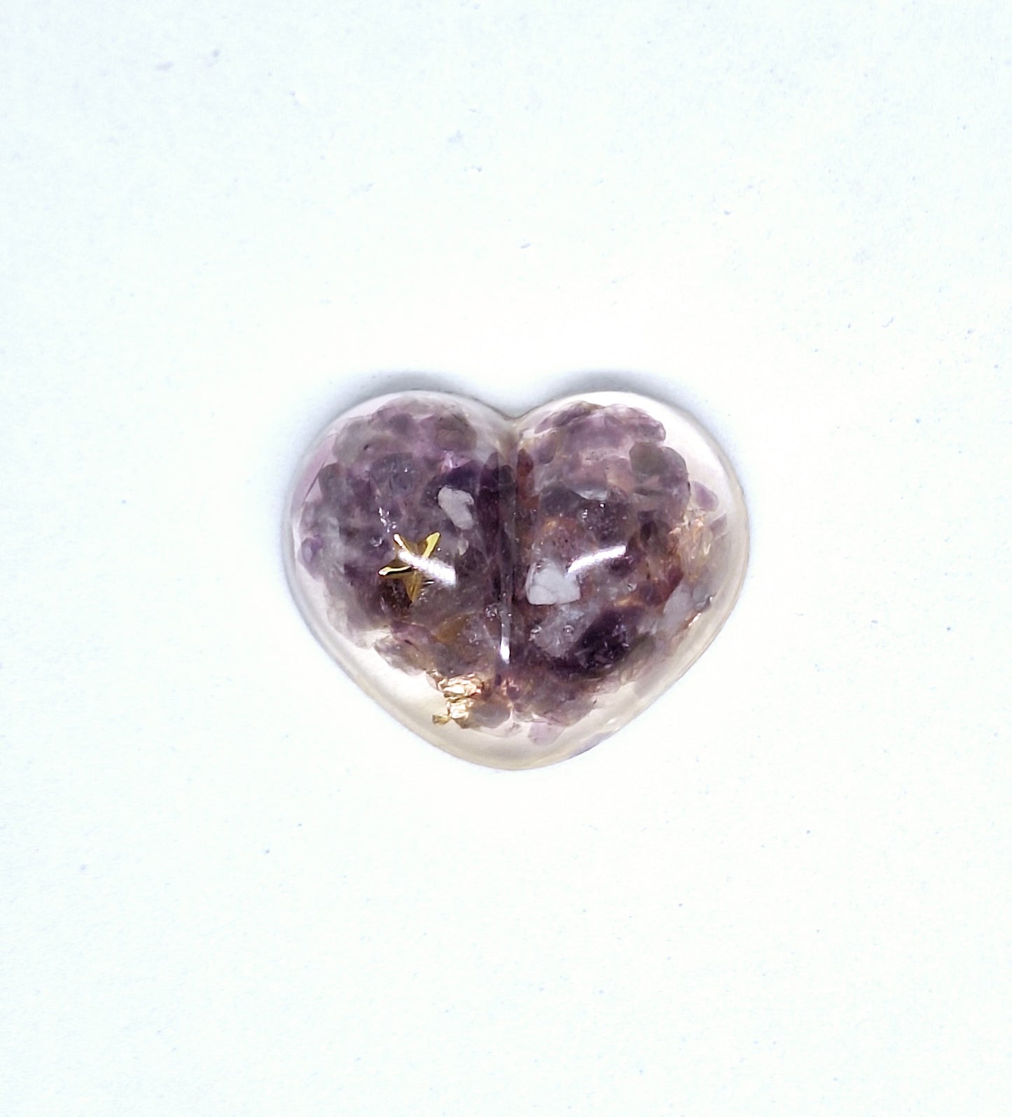 Orgonite Cœur S - Améthyste, or, lune, étoile ou soleil 💜