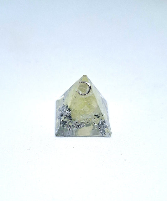 Orgonite pyramide XXS - Citrine, aluminium 💛