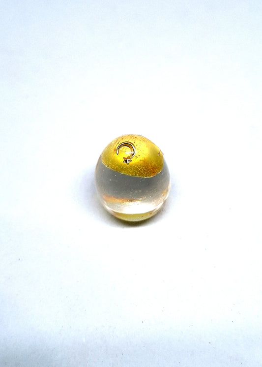 Orgonite œuf XS - Agate jaune, lune étoilée, or