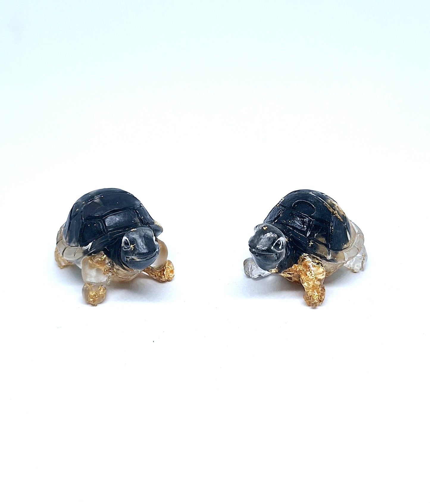 Tortue orgonite Obsidienne -Or