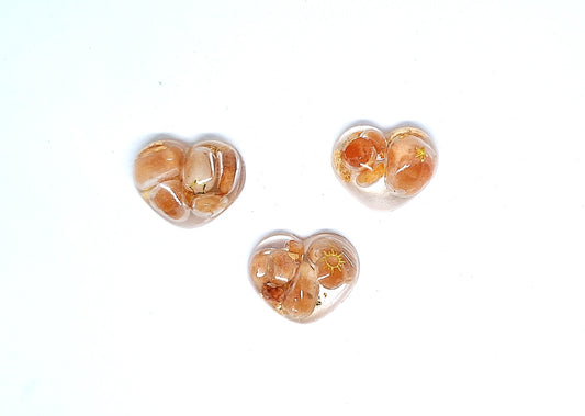 Orgonite Cœur S - Aventurine orange, or, soleil ou étoile 🧡