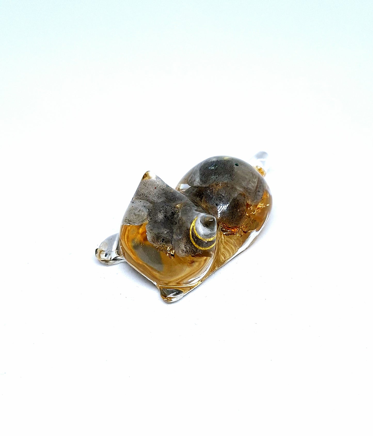 Chat orgonite Pierre de lune - Or ou Aluminium