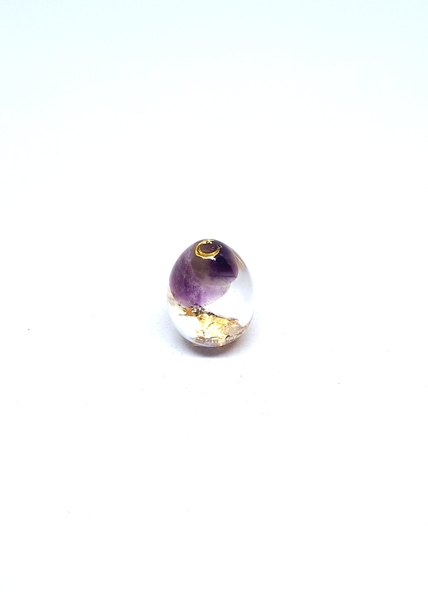 Orgonite œuf XXS - Améthyste, lune étoilée ou étoile, or