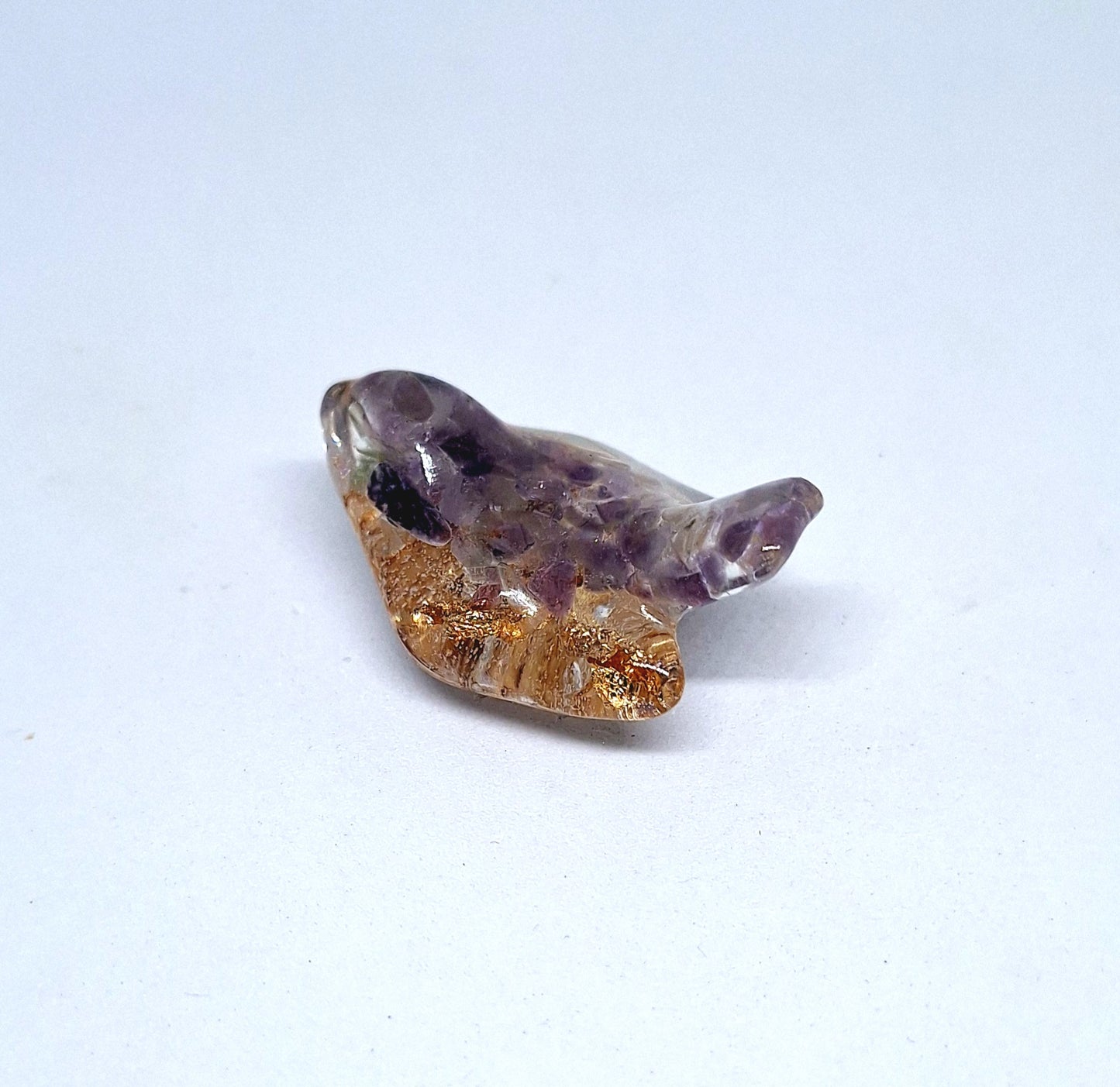 Oiseau orgonite Améthyste - Or