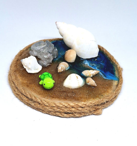 Décoration mer, plage, huîtres et tortue