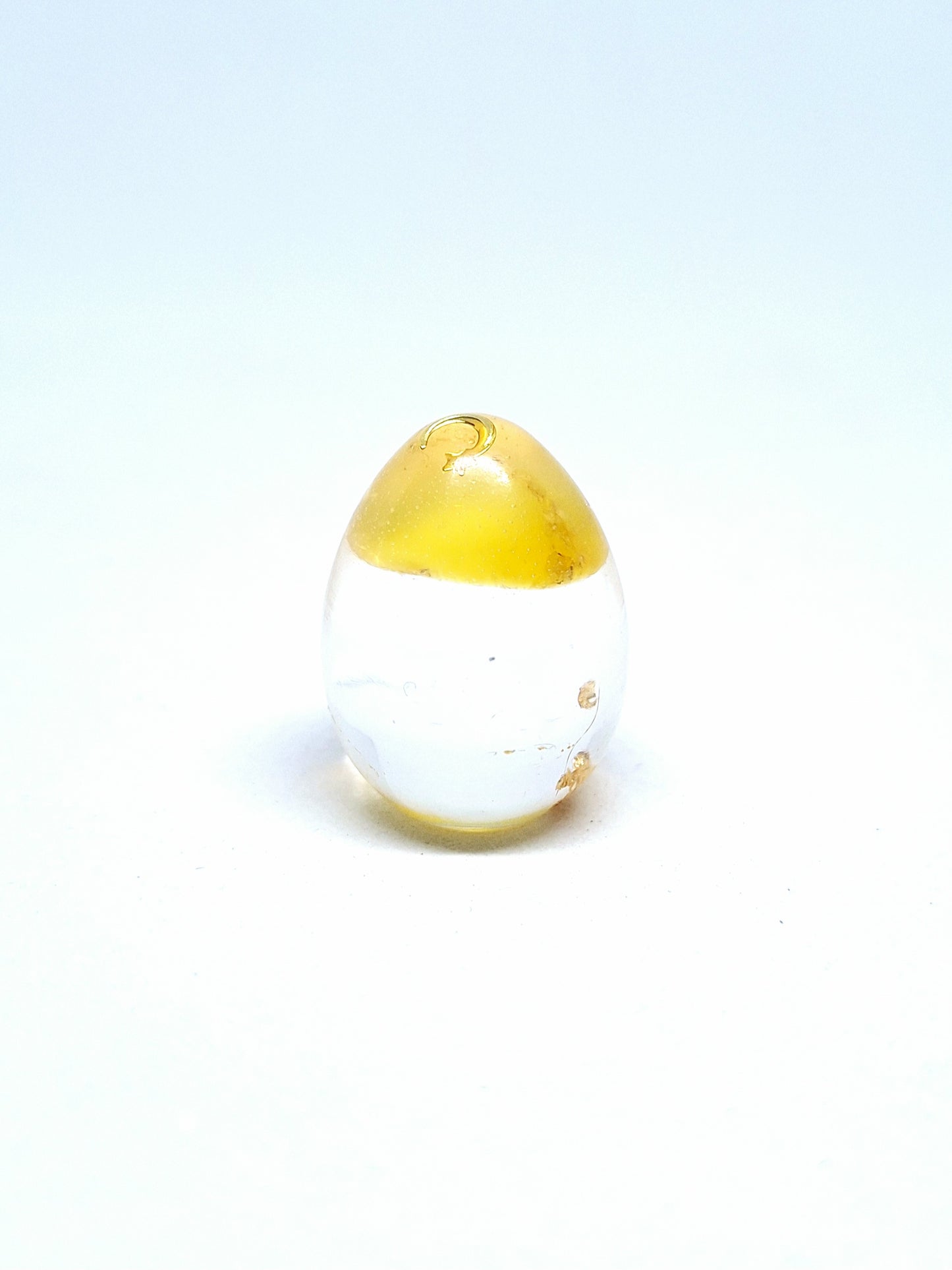 Orgonite œuf XS - Agate jaune, lune étoilée, or