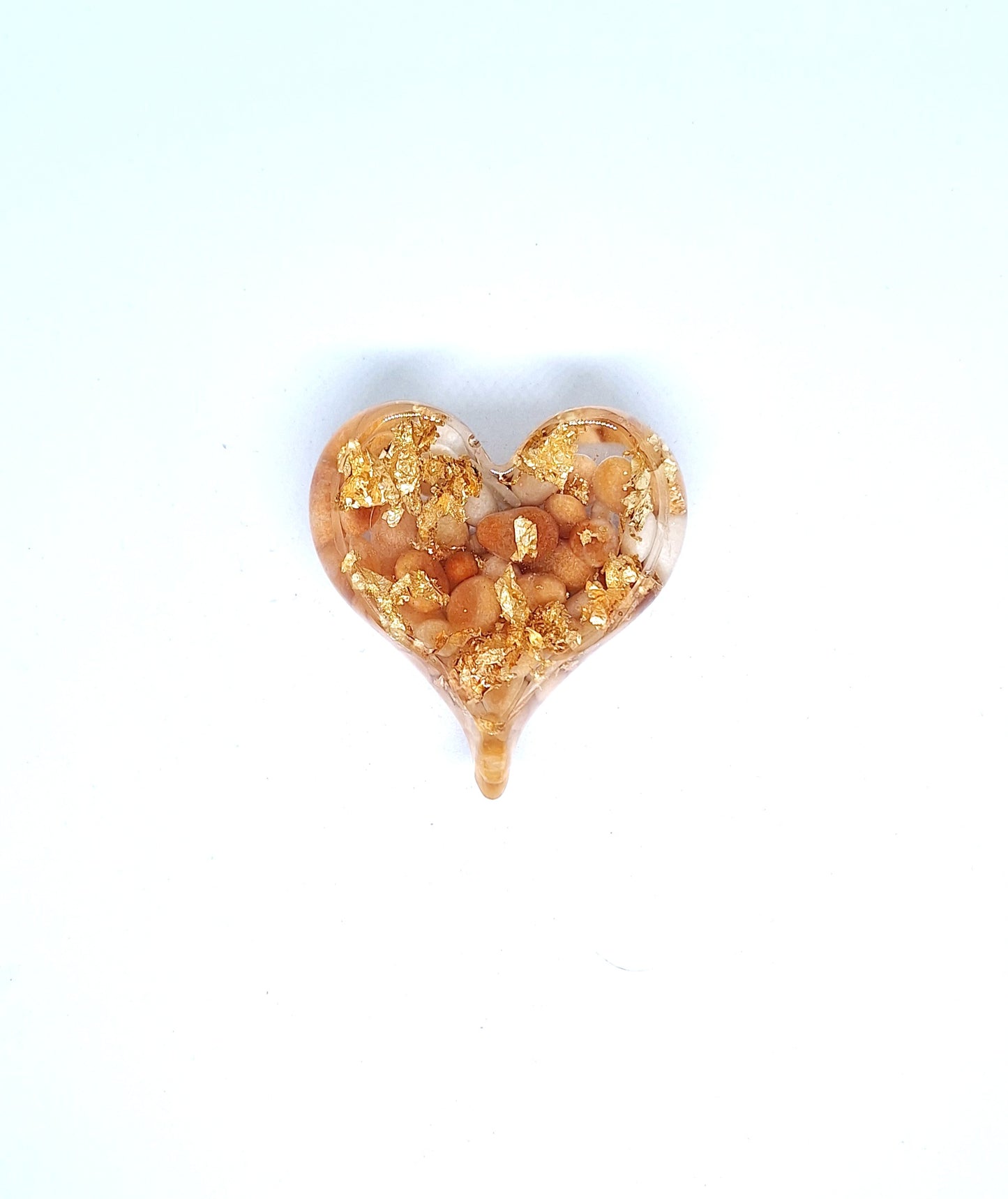 Orgonite Cœur M - Aventurine orange, or, soleil 🧡