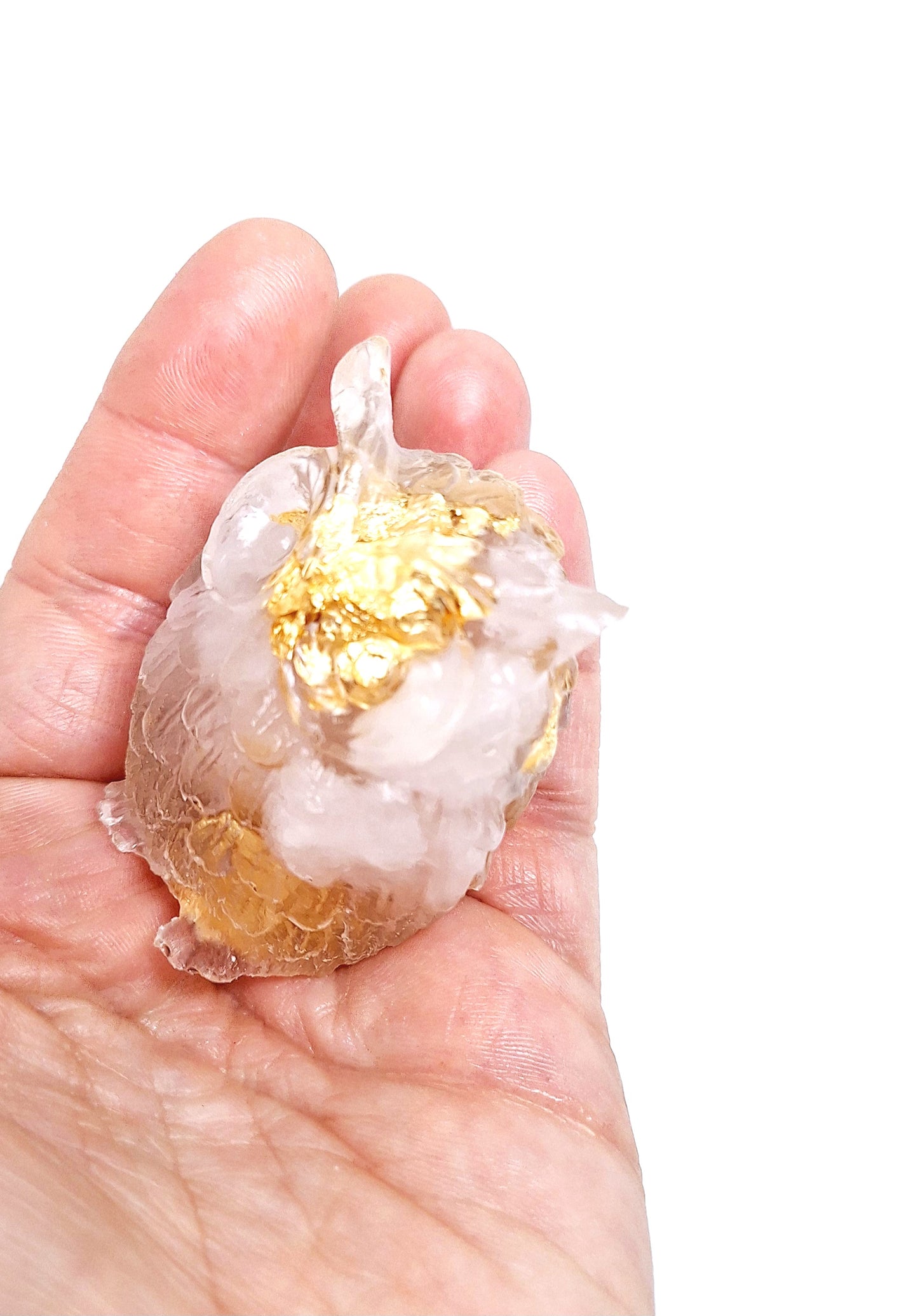 Chouette orgonite Quartz rose - Or