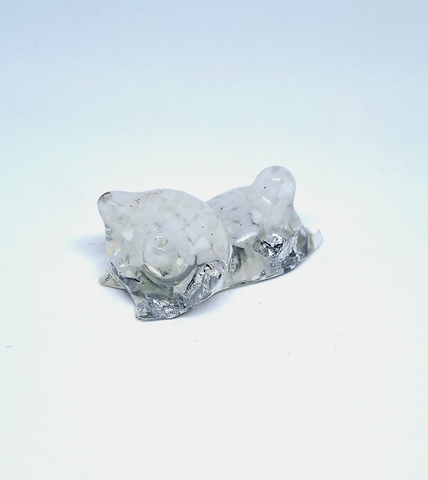 Chat orgonite Quartz opaque - Aluminium