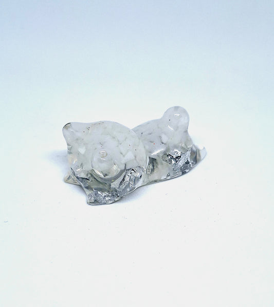 Chat orgonite Quartz opaque - Aluminium