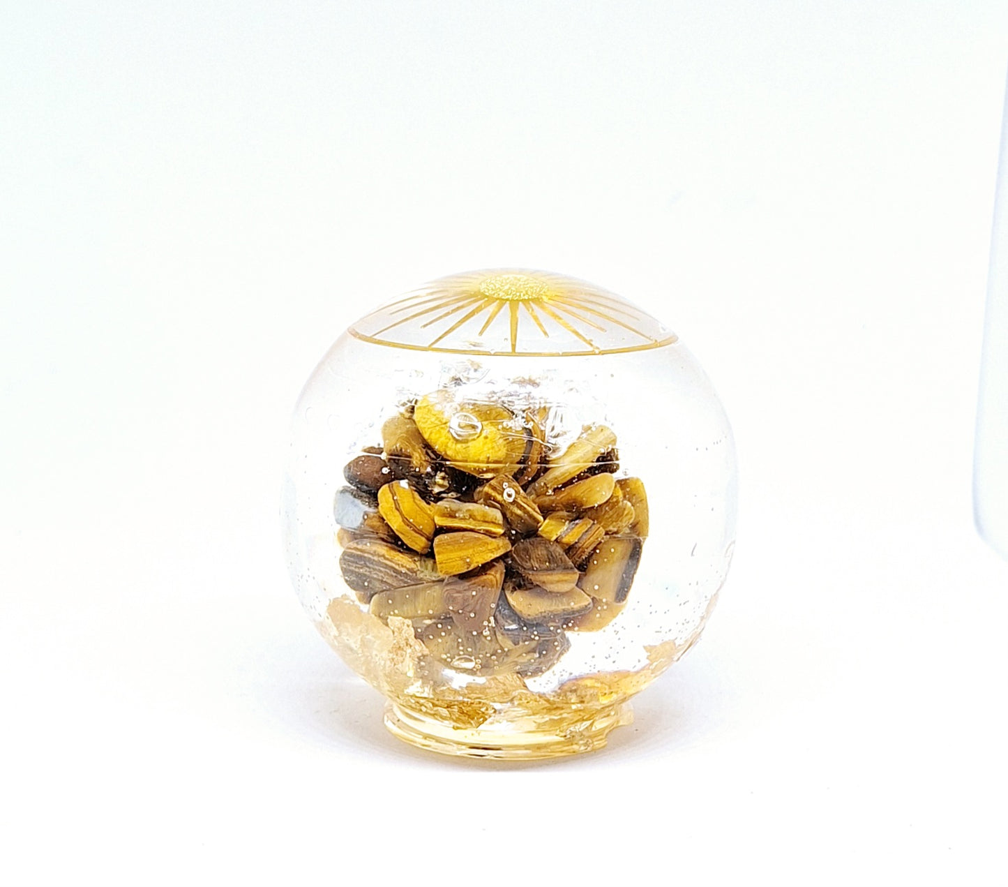 Orgonite Sphère XL - Œil de tigre, soleil