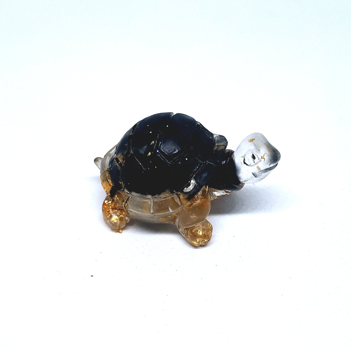 Tortue orgonite Obsidienne -Or