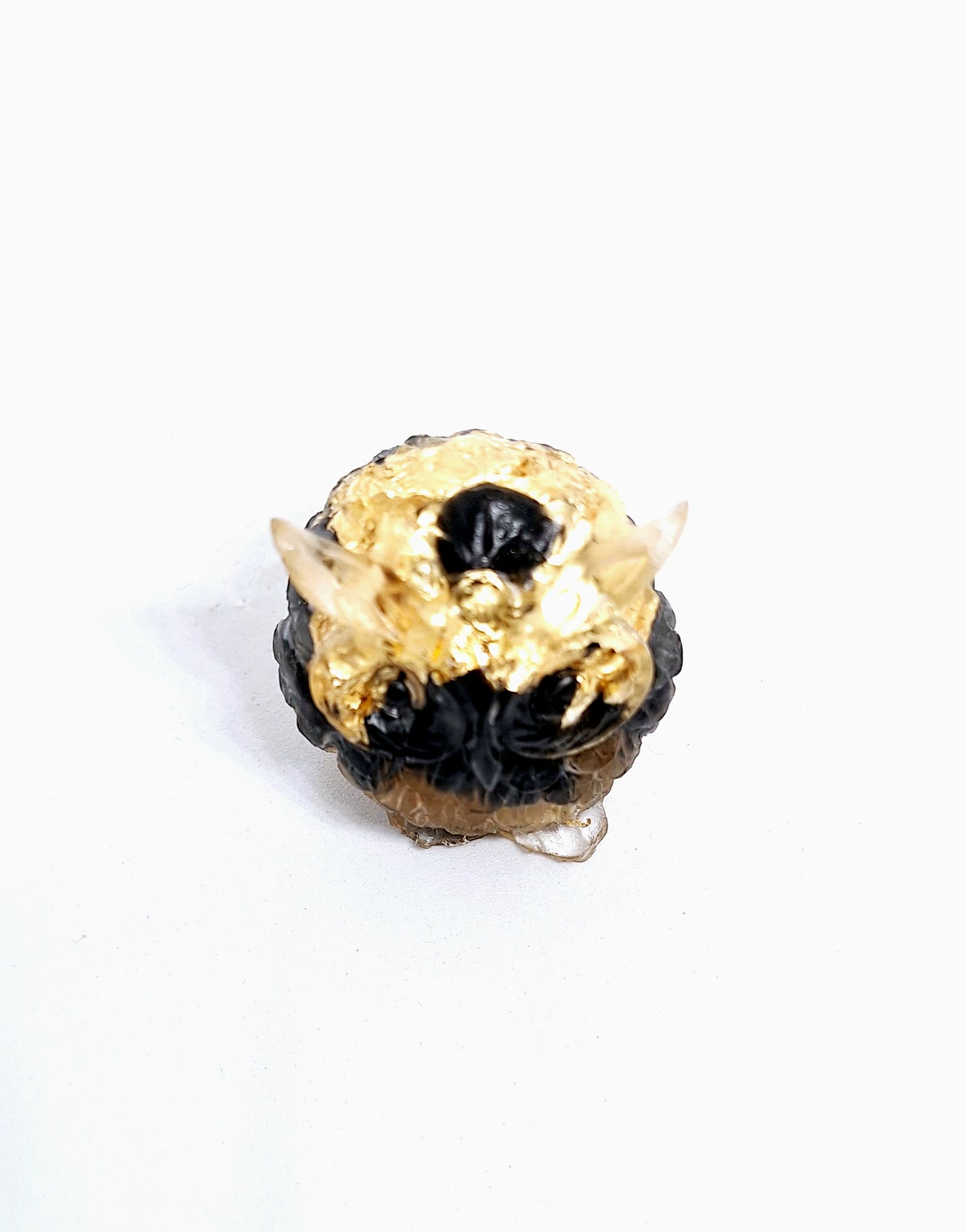 Chouette orgonite Obsidienne -Or