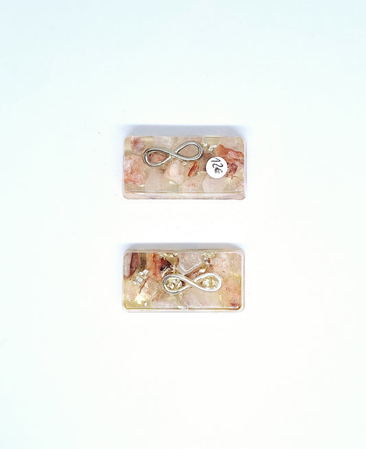 Orgonite lingot - Quartz hematoïde, infini, aluminium