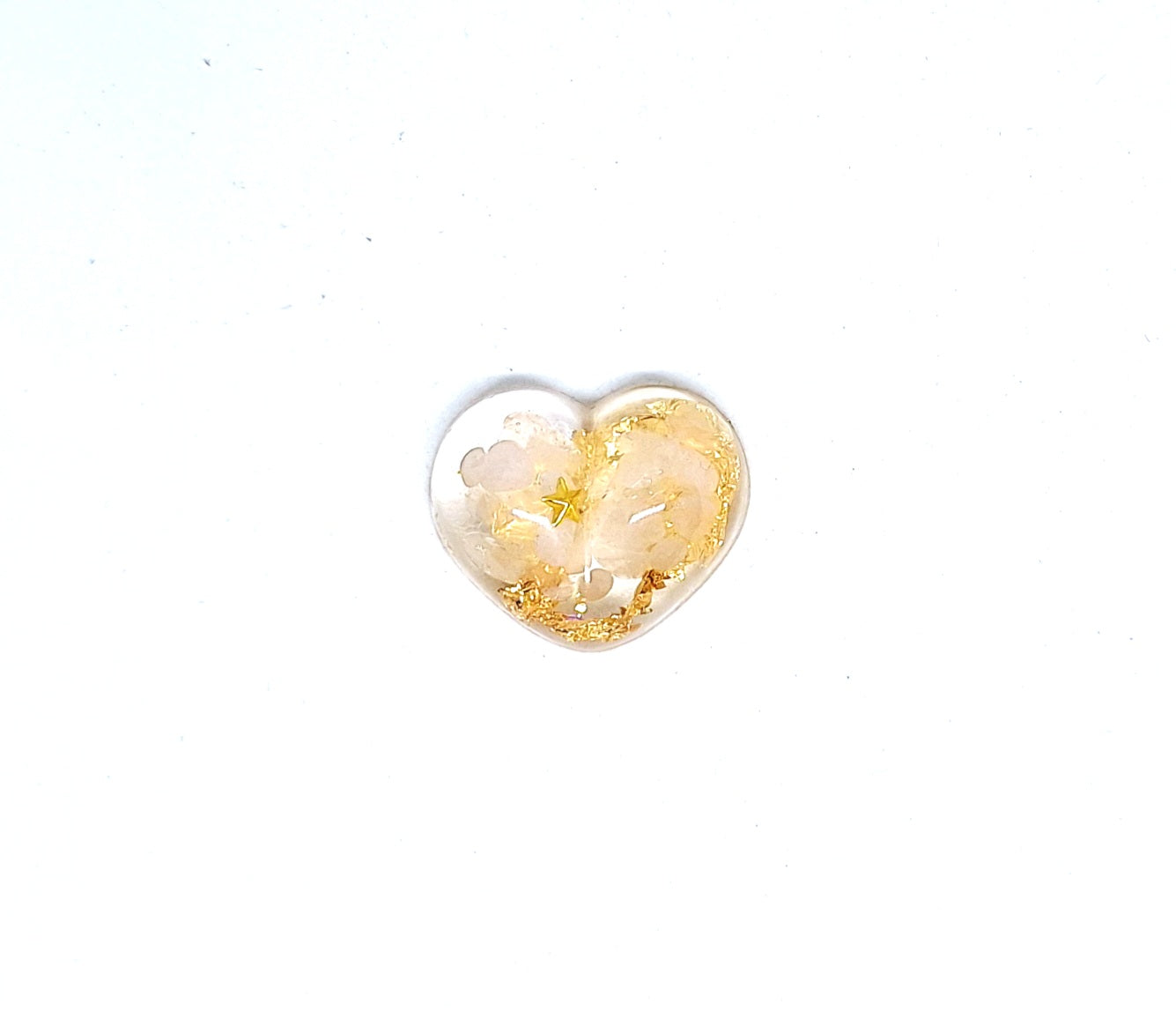 Orgonite Cœur S - Quartz rose, or, soleil, étoile ou lune 🩷