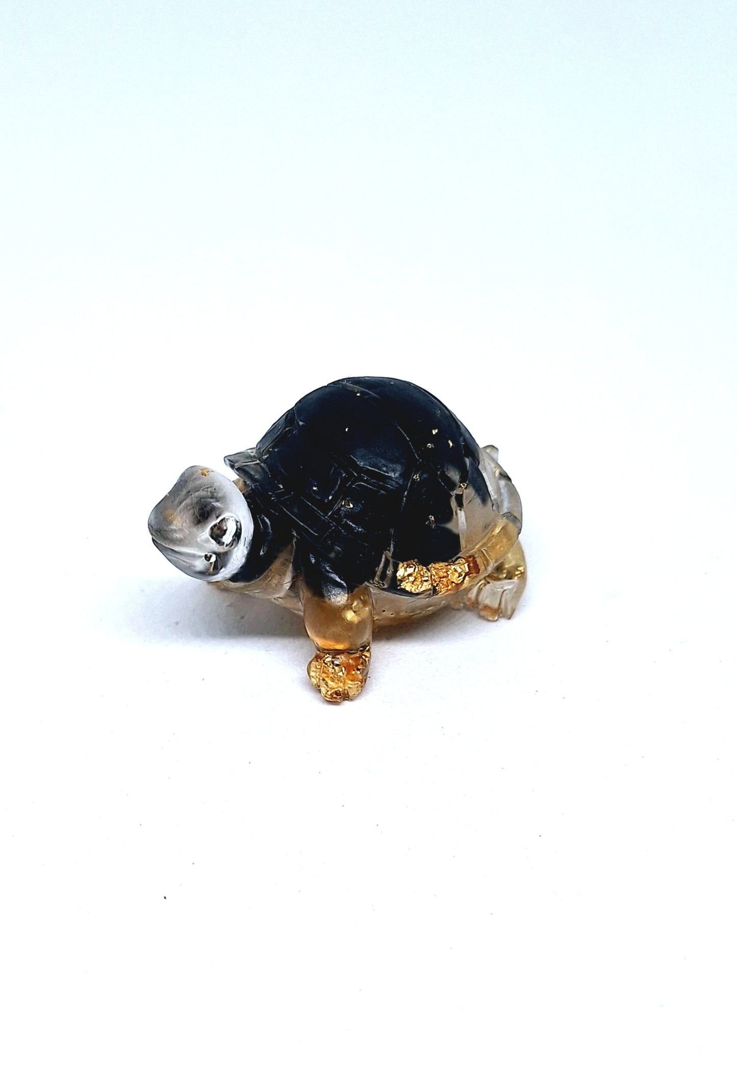 Tortue orgonite Obsidienne -Or