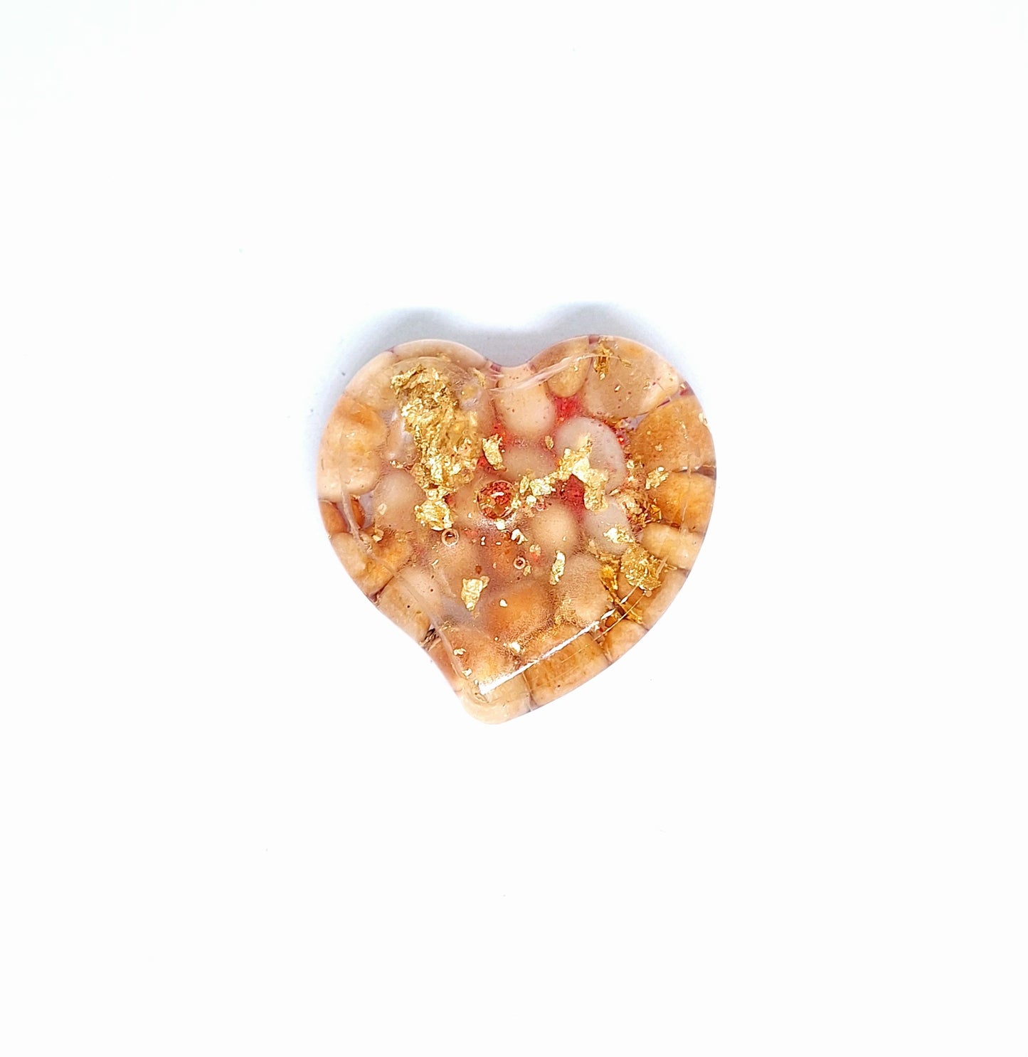 Orgonite Cœur M - Aventurine orange, or, étoile 🧡