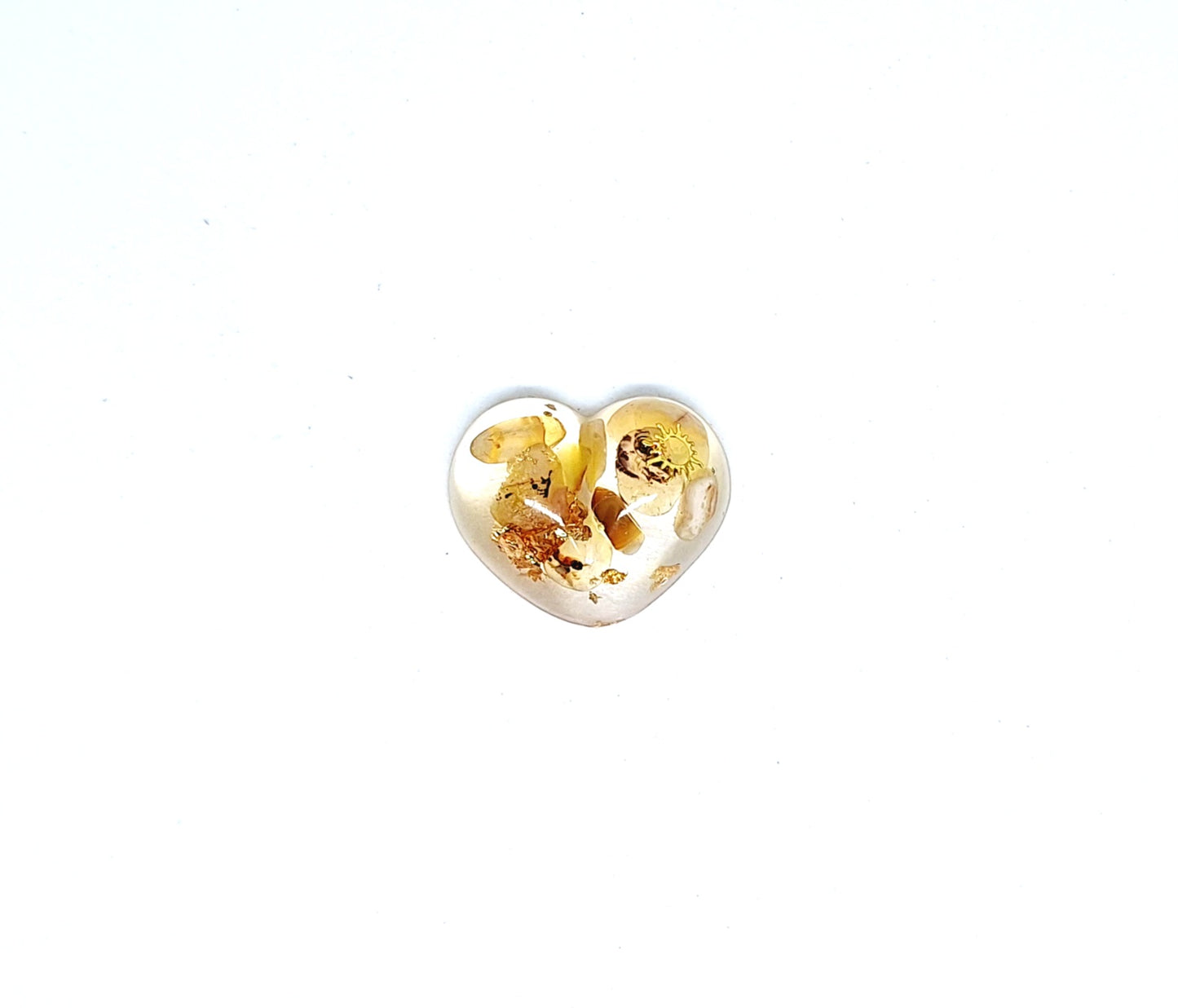 Orgonite Cœur S - Agate jaune, or, étoile ou soleil 💛