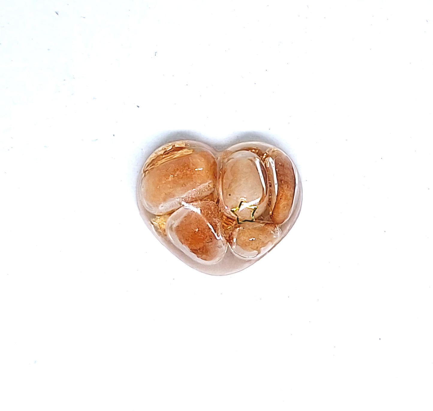 Orgonite Cœur S - Aventurine orange, or, soleil ou étoile 🧡