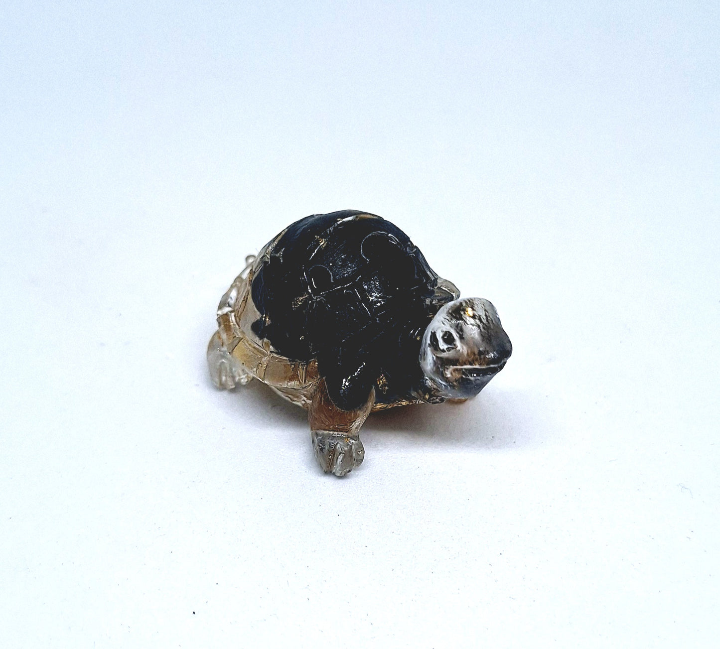 Tortue orgonite Obsidienne -Or