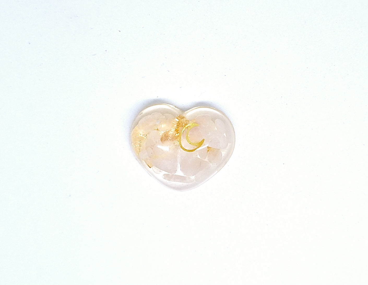Orgonite Cœur S - Quartz rose, or, soleil, étoile ou lune 🩷