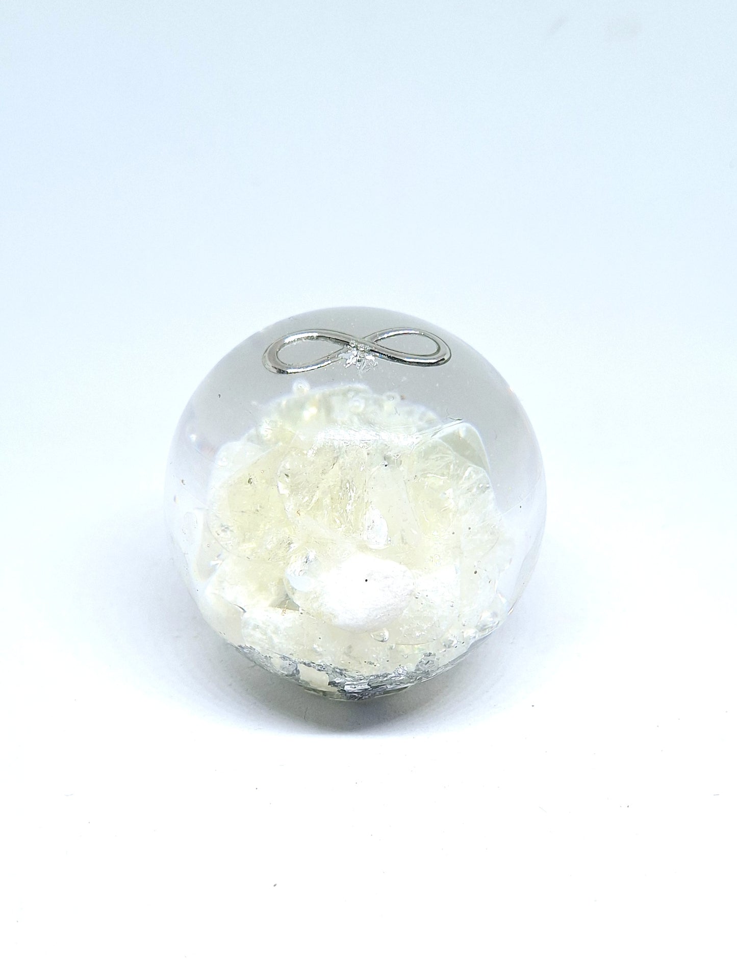 Orgonite Sphère L - Citrine, infini, aluminium
