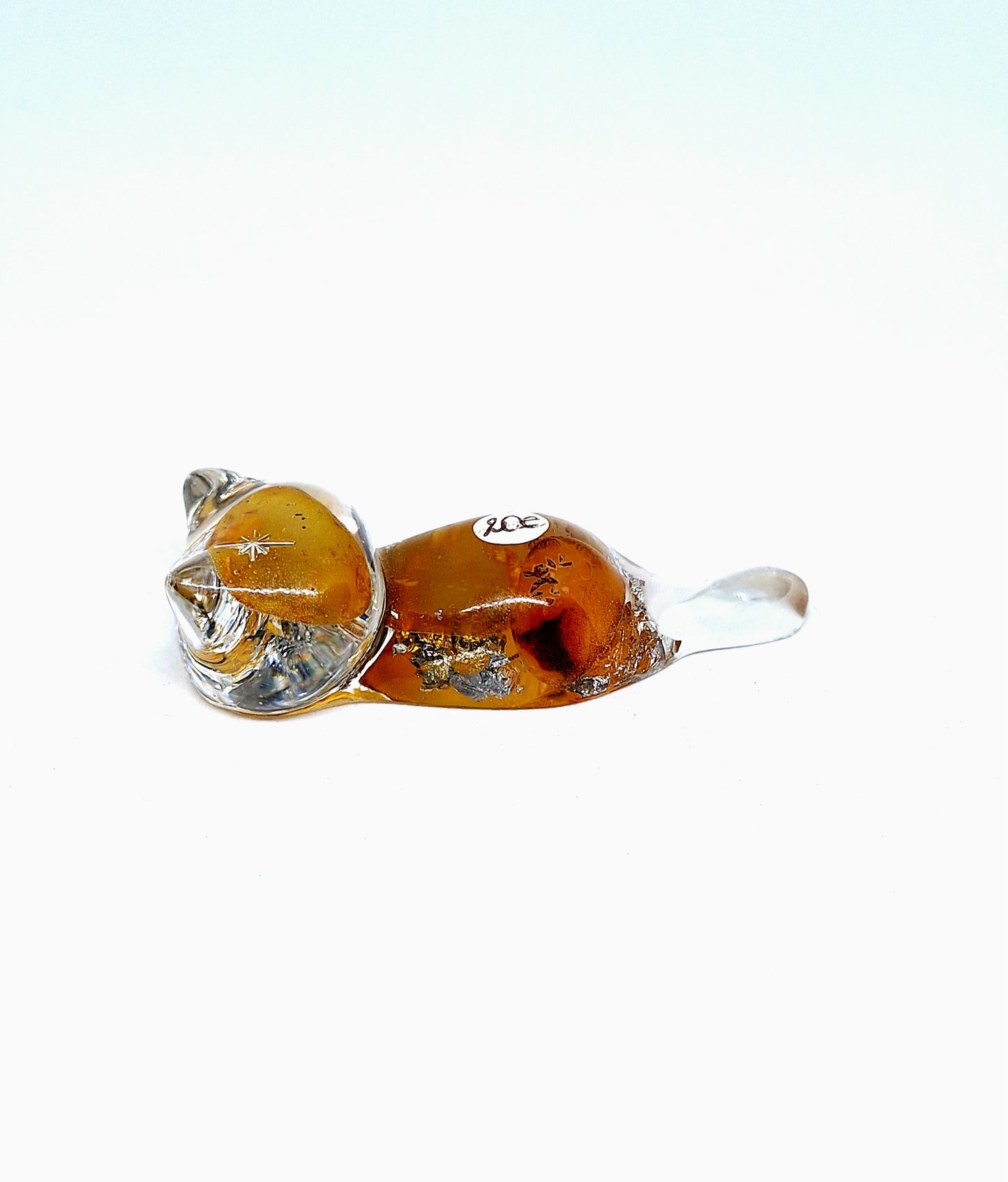 Chat orgonite Agate jaune ou rouge - Aluminium ou or