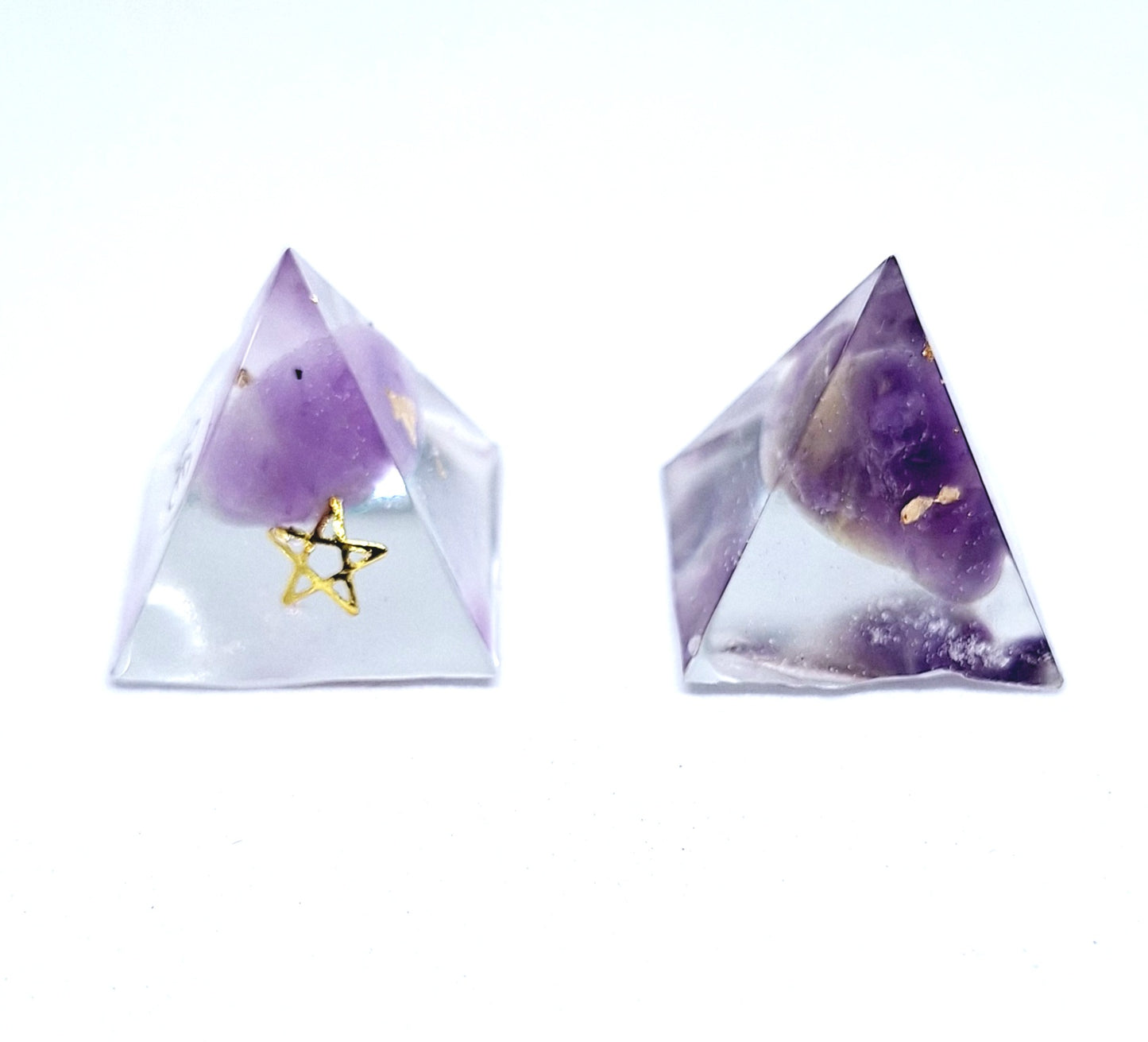 Orgonite pyramide XXS - Améthyste, laiton 💜