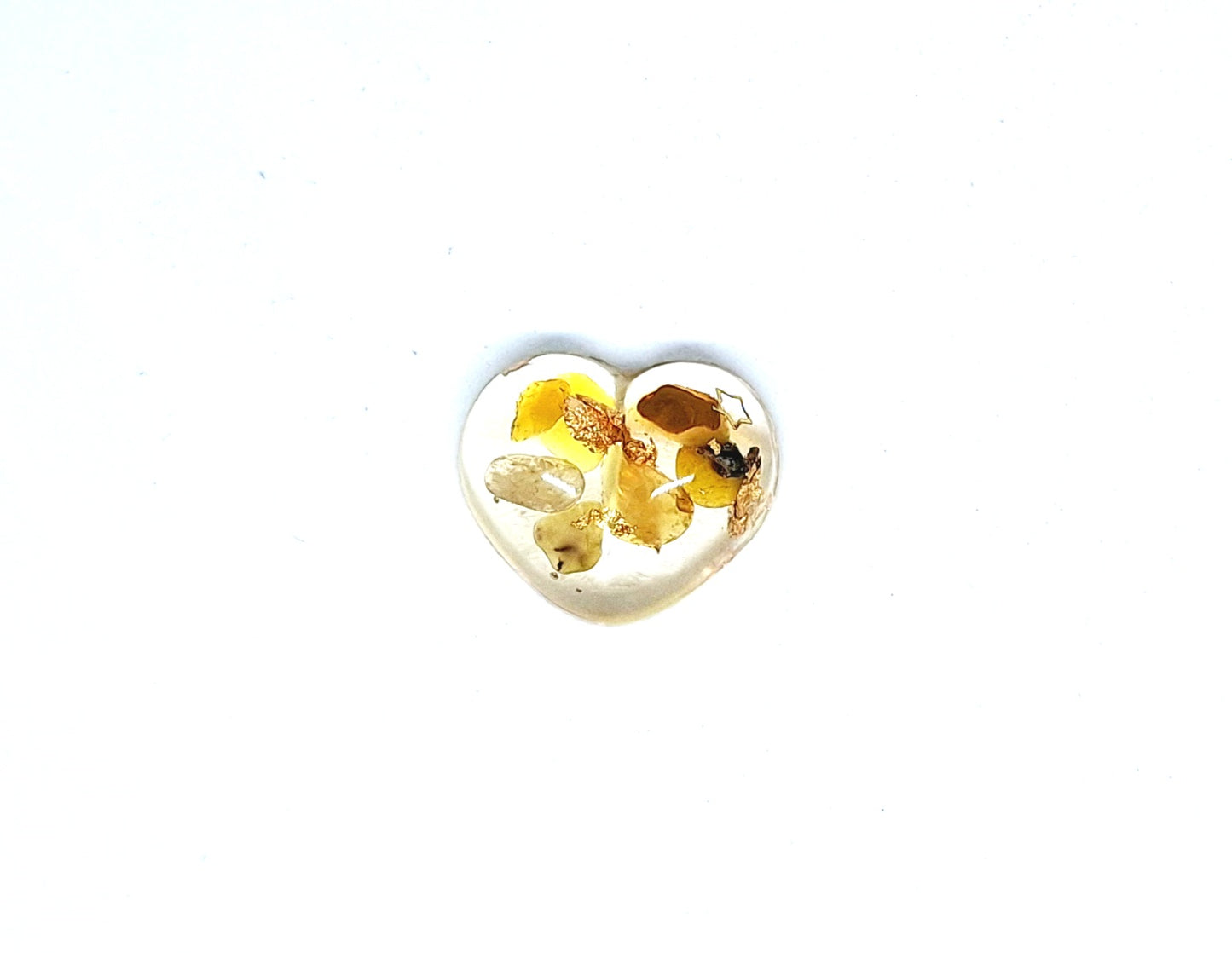 Orgonite Cœur S - Agate jaune, or, étoile ou soleil 💛