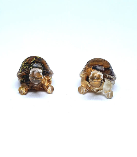 Tortue orgonite Œil de tigre -Or