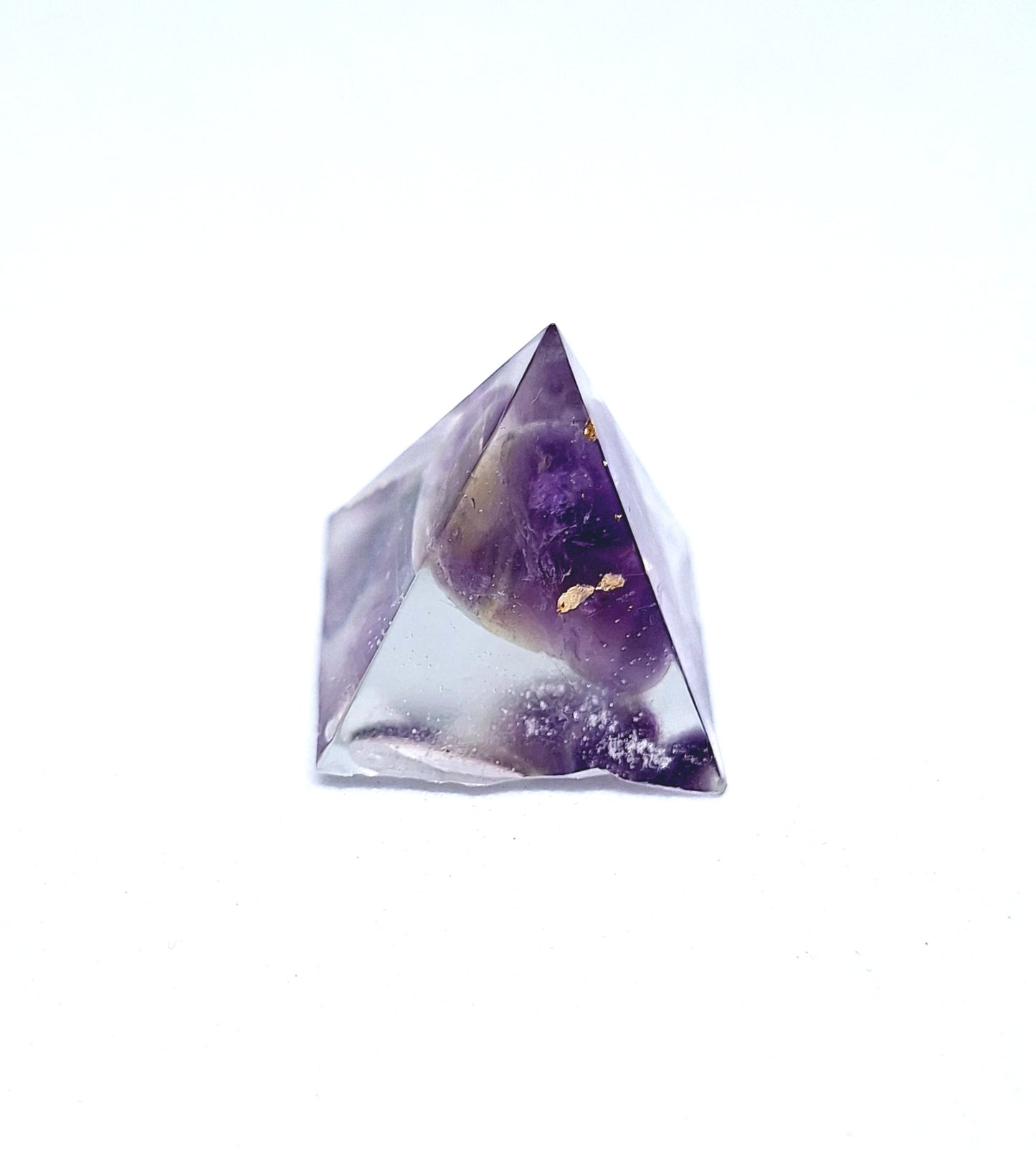 Orgonite pyramide XXS - Améthyste, laiton 💜